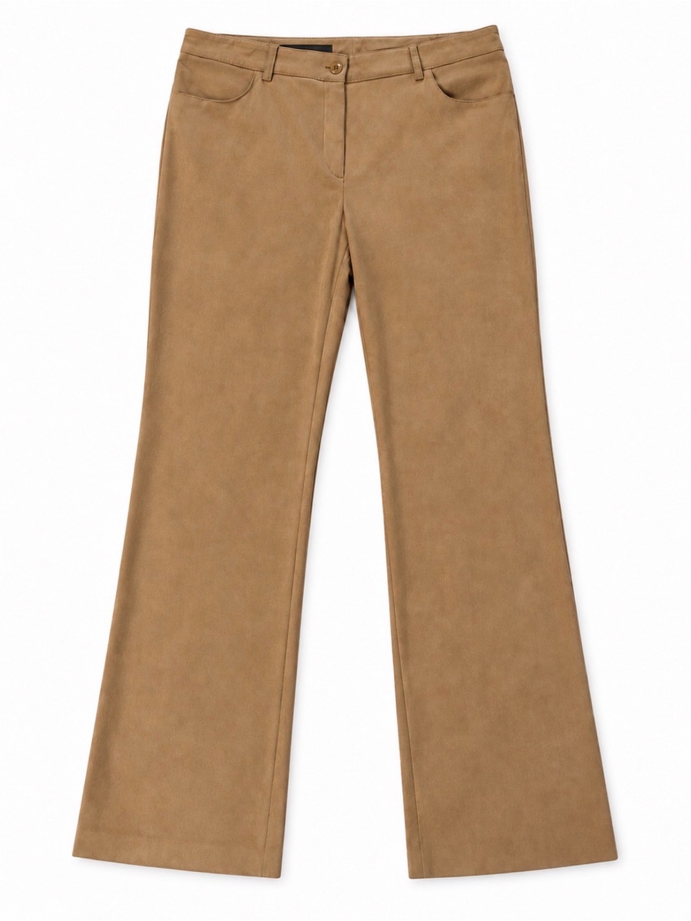 Camel Faux Suede Tailored Pant -Size 12